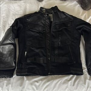 G Star Raw Denim/leather moto jacket